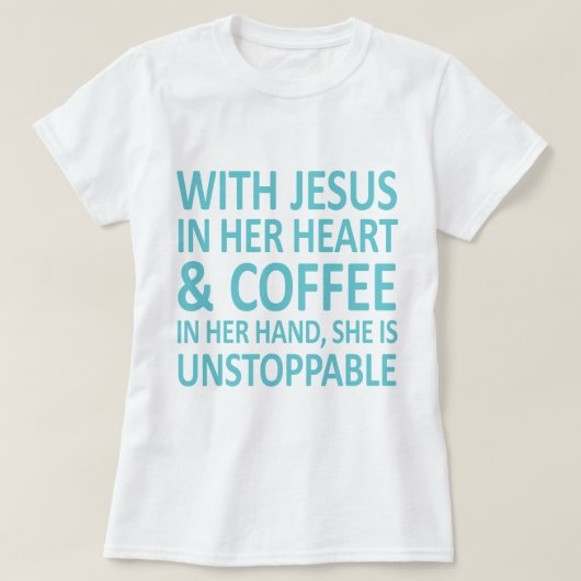 T-shirt Jésus + coffee_skyblue (Design devant)