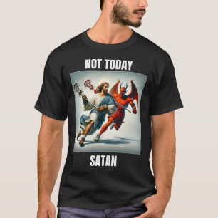 T-shirt Jésus Contre Satan Jouer À La Crosse - Pas Aujourd