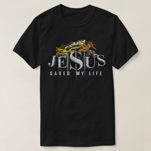 T-shirt Jésus Cross Christ Saved My Life Quota Saying Chri (Design devant)