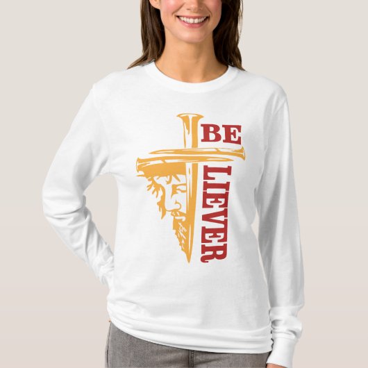 T-shirt Jesus Cross Nail Design – Powerful Christian (Devant)