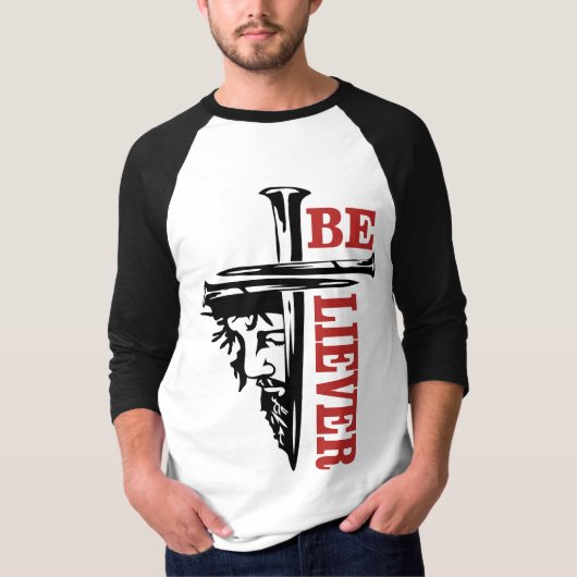 T-shirt Jesus Cross Nail Design – Powerful Christian (Devant)