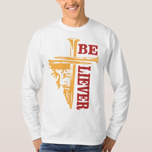 T-shirt Jesus Cross Nail Design – Powerful Christian (Devant)