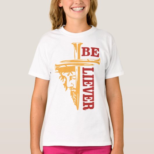 T-shirt Jesus Cross Nail Design – Powerful Christian (Devant)