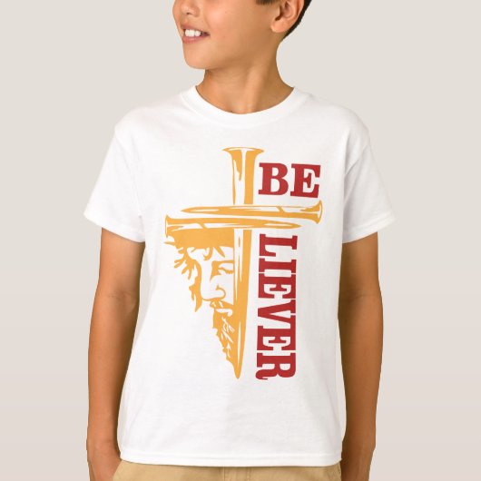 T-shirt Jesus Cross Nail Design – Powerful Christian (Devant)