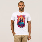 T-shirt Jésus de Pâques moderne. (Devant entier)