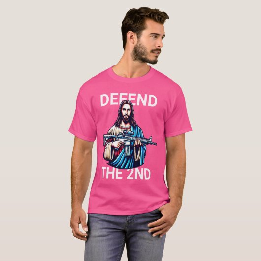 T-shirt Jésus défend le 2ème amendement Constitution améri (Devant entier)