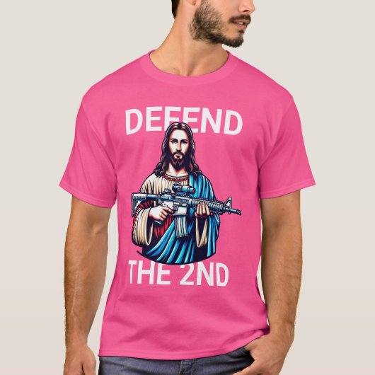 T-shirt Jésus défend le 2ème amendement Constitution améri (Devant)