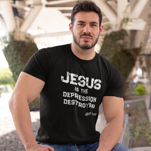 T-shirt Jésus Destructeur de Dépression Vie Abondante Chré