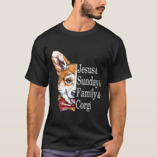 T-shirt Jésus dimanche famille Corgi