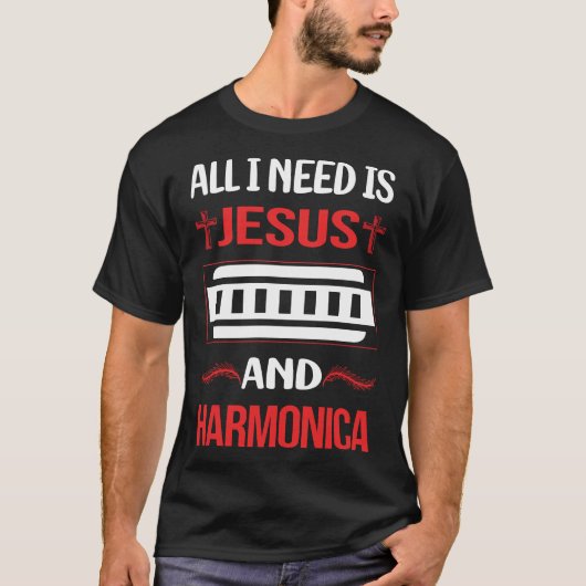 T-shirt Jésus drôle Harmonica Bouche Orgue (Devant)