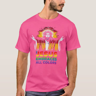 T-shirt Jésus embrasse toutes les couleurs 1
