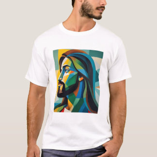 T-shirt Jésus en cubisme vert 6