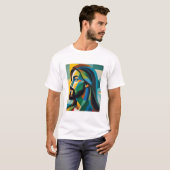T-shirt Jésus en cubisme vert 6 (Devant entier)