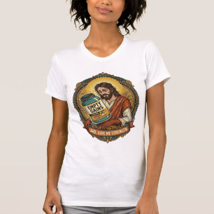 T-shirt Jésus épuisé Tube de protéine vide Humour de gym