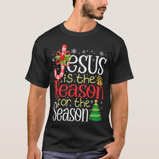 T-shirt Jésus Est La Raison Pour La Saison Noël (Devant)