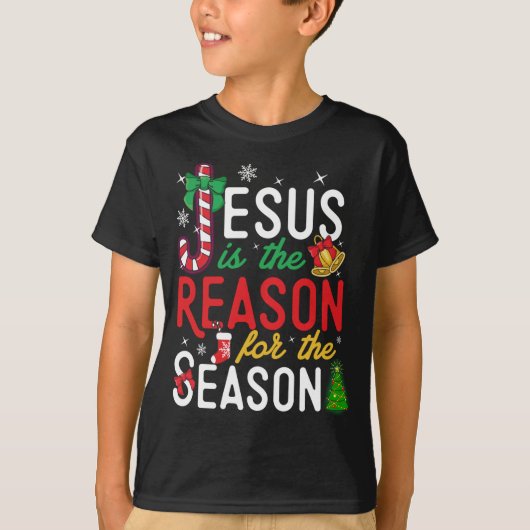 T-shirt Jésus Est La Raison Pour Noël Noël Noël Noël Noël (Devant)