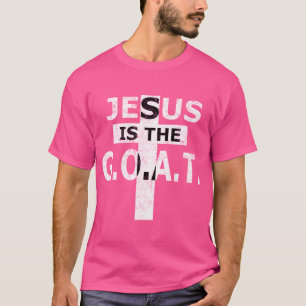 T-shirt Jésus Est Le Design G.O.A.T. Avec Patiné