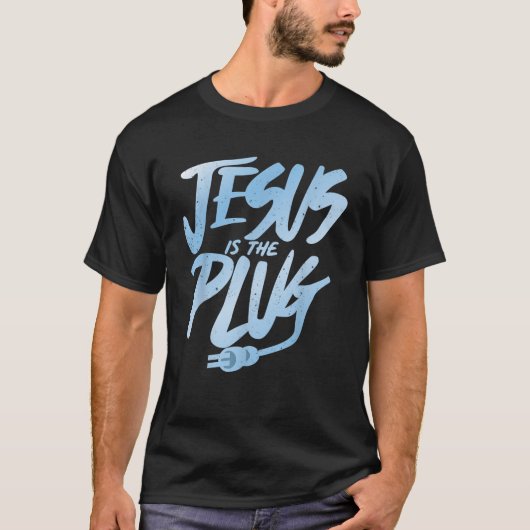 T-SHIRT JÉSUS EST LE PLUG (Devant)