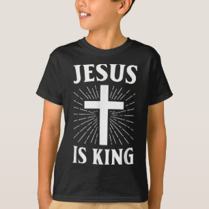 T-shirt Jésus est le roi de la foi chrétienne Croix