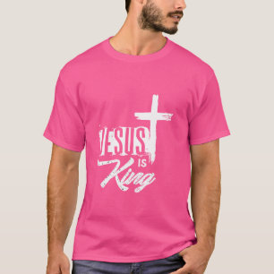 T-shirt Jésus Est Le Roi Écriture Bible Citation Christian