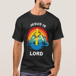 T-shirt Jésus Est Lord Sunset Croix Couronne D'Thorns Chri