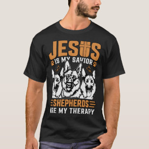 T-shirt Jésus est mon Berger Sauveur sont mon Chien Thérap