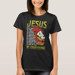 T-shirt Jésus Est Mon Dieu Roi Mon Seigneur Mon Sauveur Li