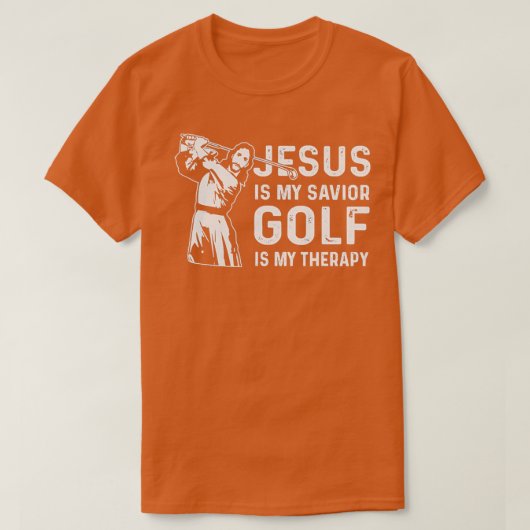 T-shirt Jésus Est Mon Sauveur Golf Est Ma Thérapie 1 (Design devant)