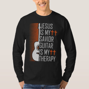 T-shirt Jésus Est Mon Sauveur Guitare Est Ma Thérapie Chré