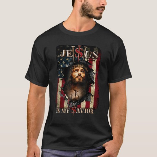 T-shirt Jésus Est Mon Sauveur Jésus Bible Chrétienne Améri (Devant)