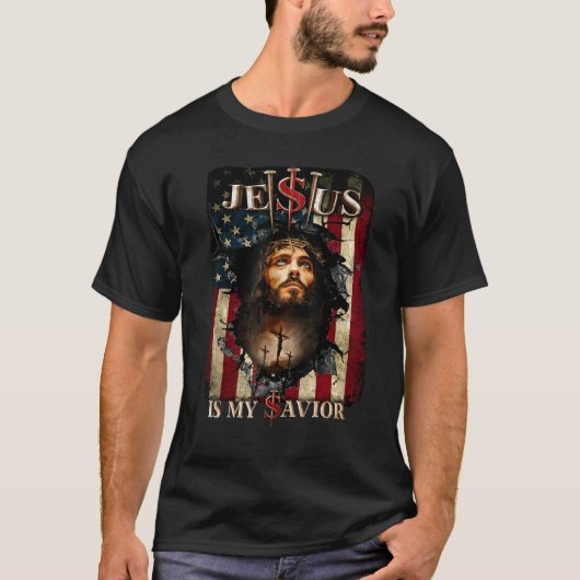 T-shirt Jésus Est Mon Sauveur Jésus Bible Chrétienne Améri (Devant)