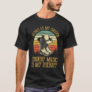 T-shirt Jésus Est Mon Sauveur La Musique De Pays Est Mon C