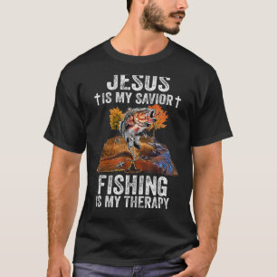 T-shirt Jésus Est Mon Sauveur La Pêche Est Ma Thérapie