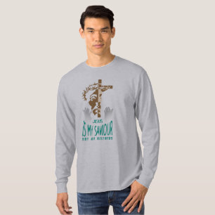 T-shirt Jésus est mon sauveur Manches longues pour homme