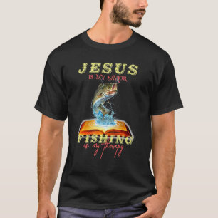 T-shirt Jésus Est Mon Sauveur Pêche Est Mon Thérapie Bible