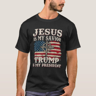 T-shirt Jésus Est Mon Sauveur Trump Est Mon Président