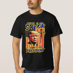 T-shirt Jésus Est Mon Sauveur Trump Est Mon Président
