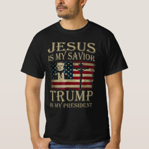T-shirt Jésus Est Mon Sauveur Trump Est Mon Président