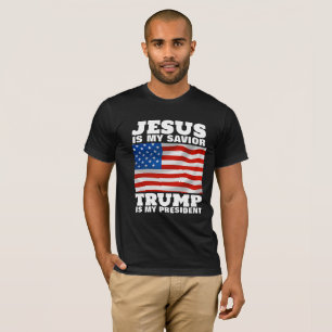 T-SHIRT JÉSUS EST MON SAUVEUR TRUMP EST MON PRÉSIDENT
