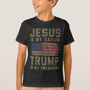 T-shirt Jésus Est Mon Sauveur Trump Est Mon Président _1