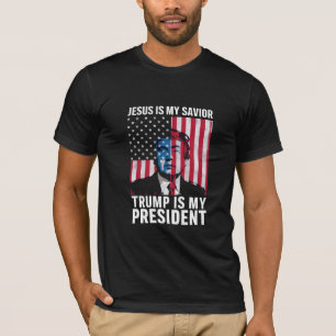 T-shirt Jésus Est Mon Sauveur Trump Est Mon Président 2024