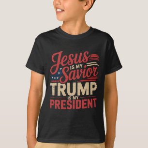 T-shirt Jésus est mon sauveur Trump est mon président bibl