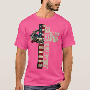 T-shirt Jésus Est Mon Sauveur Trump Est Mon Président J'Ai