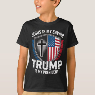 T-shirt Jésus est mon sauveur Trump est mon président Pro-