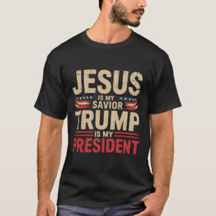 T-shirt Jésus est mon sauveur Trump est mon président pro-