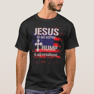 T-shirt Jésus Est Mon Sauveur Trump Est Mon Président Pro