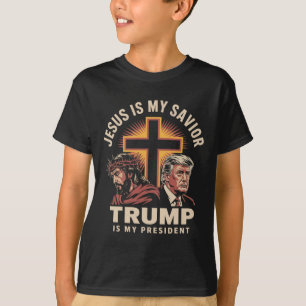 T-shirt Jésus est mon sauveur Trump est mon président Reli