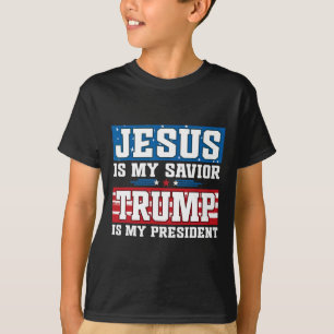 T-shirt Jésus est mon sauveur Trump est mon président Trum