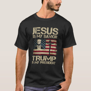 T-shirt Jésus est mon sauveur Trump est mon président Trum