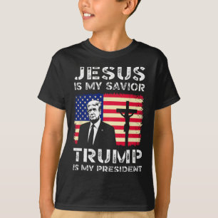 T-shirt Jésus est mon sauveur Trump est mon président Trum